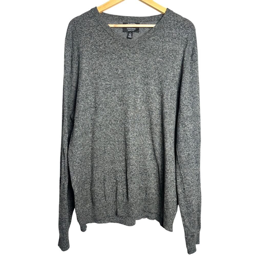Nordstrom Men’s Shop Gray Cotton Cashmere Sweater Size Large